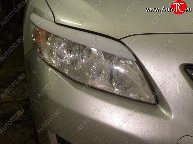 1 599 р. Реснички на фары CT Toyota Corolla E150 седан рестайлинг (2009-2013) (Неокрашенные)  с доставкой в г. Майкоп