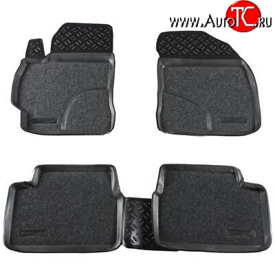 3 399 р. Комплект ковриков в салон Aileron 4 шт. (полиуретан, покрытие Soft)  Toyota Corolla  E150 (2006-2013) седан дорестайлинг, седан рестайлинг  с доставкой в г. Майкоп