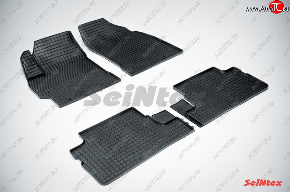 3 299 р. Износостойкие коврики в салон с рисунком Сетка SeiNtex Premium 4 шт. (резина)  Toyota Corolla  E150 (2006-2010) седан дорестайлинг  с доставкой в г. Майкоп