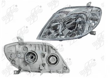 Левая фара (EURO, галоген, под корректор, Евросвет) DEPO Toyota Corolla E120 седан рестайлинг (2004-2007)