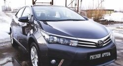 1 049 р. Реснички на фары RA Toyota Corolla E180 дорестайлинг (2013-2016) (Неокрашенные)  с доставкой в г. Майкоп. Увеличить фотографию 2