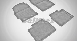 Износостойкие коврики в салон SeiNtex Premium 3D 4 шт. (ворсовые, серые) Toyota Corolla  E180 (2013-2019) дорестайлинг, рестайлинг