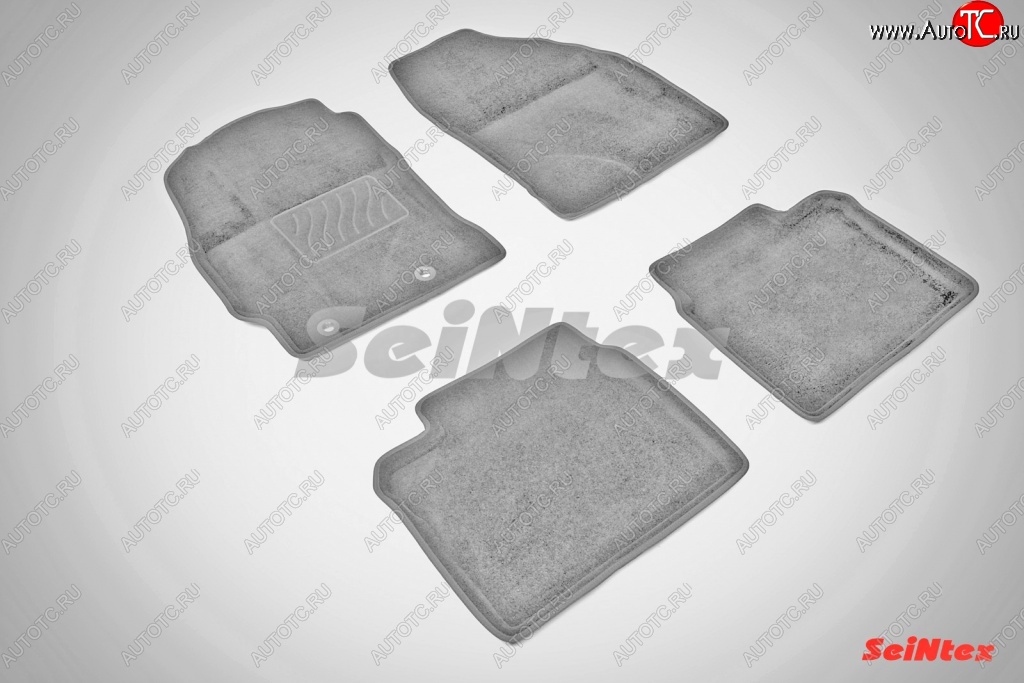 7 399 р. Износостойкие коврики в салон SeiNtex Premium 3D 4 шт. (ворсовые, серые) Toyota Corolla E180 дорестайлинг (2013-2016)  с доставкой в г. Майкоп