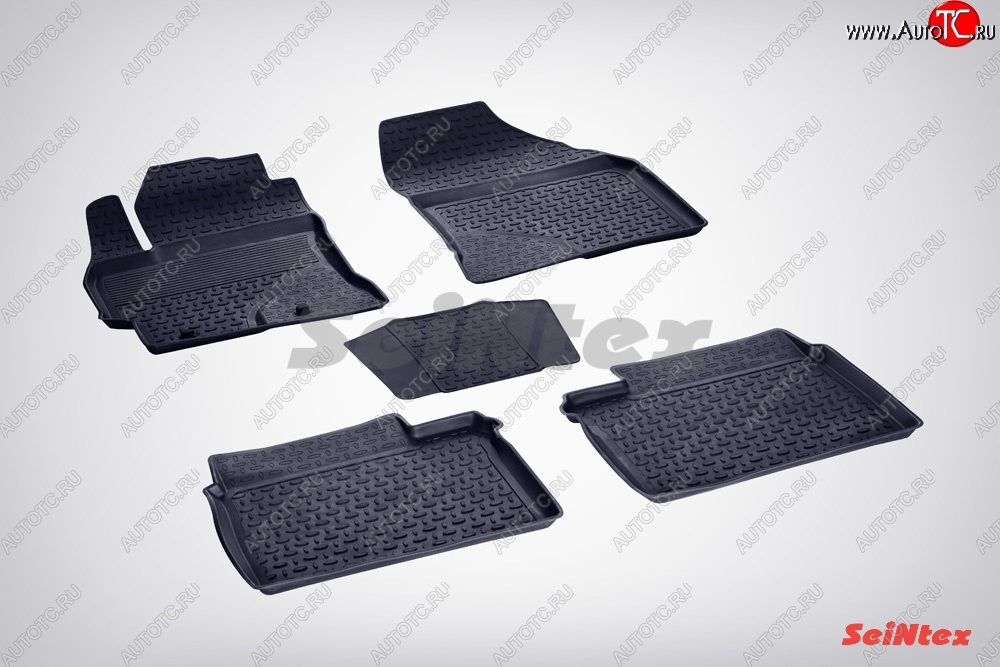 3 149 р. Износостойкие коврики в салон с высоким бортом SeiNtex Premium 4 шт. (резина) Toyota Corolla E180 дорестайлинг (2013-2016)  с доставкой в г. Майкоп