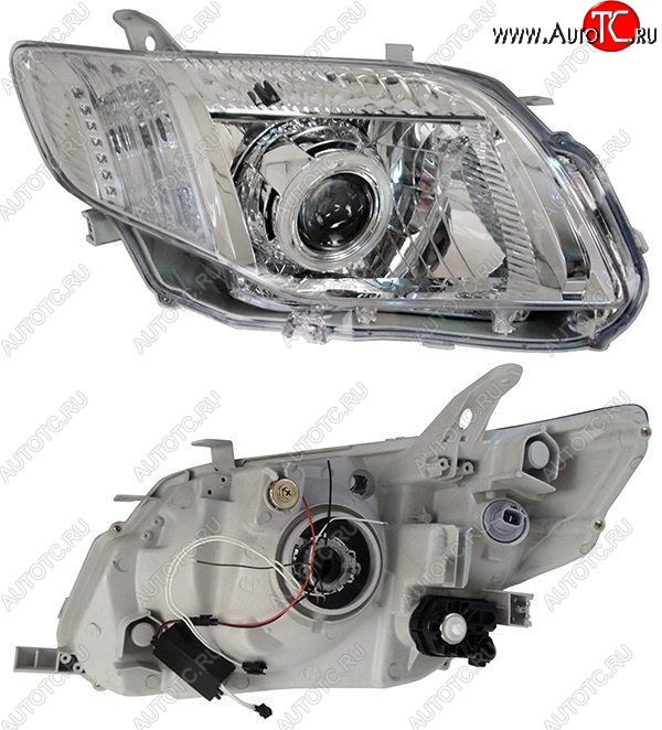 12 899 р. Правая фара SAT (диод/линза) Toyota Corolla Axio (E140) седан дорестайлинг (2006-2008)  с доставкой в г. Майкоп