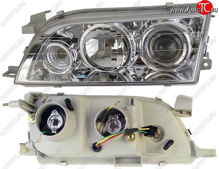 3 099 р. Левая фара SAT (хрусталь, линза) Toyota Corolla E100 седан (1991-2002)  с доставкой в г. Майкоп