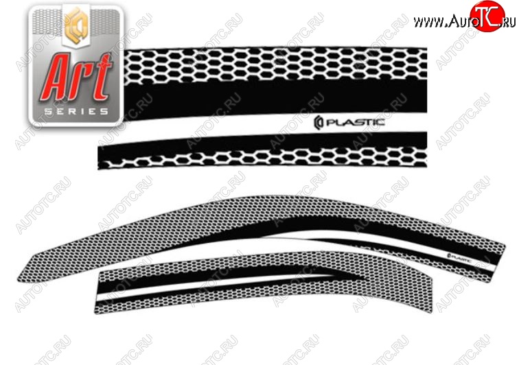 2 159 р. Дефлектора окон (E100, 103) CA-Plastic  Toyota Corolla  E110 (1997-2000) седан дорестайлинг (Серия Art серебро, Без хром.молдинга, Крепление только на скотч)  с доставкой в г. Майкоп