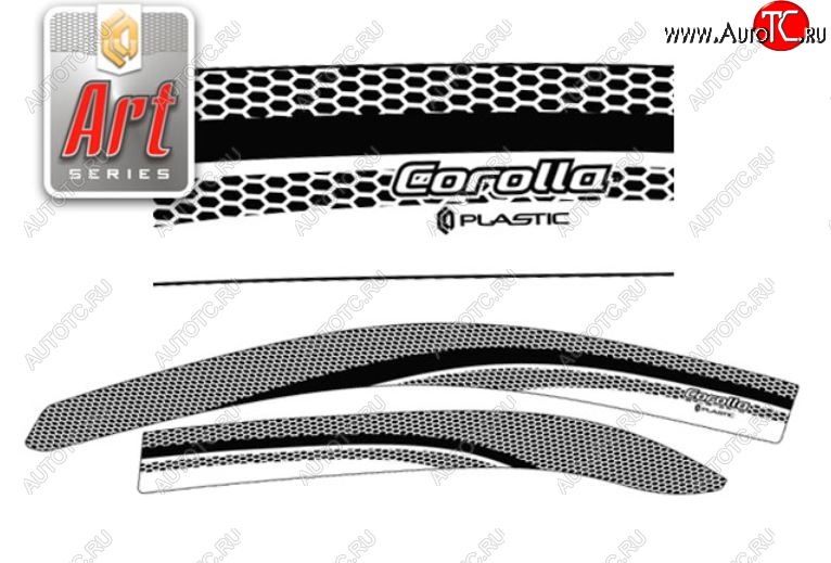 2 199 р. Дефлектора окон CA-Plastic  Toyota Corolla  E120 (2004-2007) седан рестайлинг (Серия Art серебро, Без хром.молдинга, Крепление только на скотч)  с доставкой в г. Майкоп