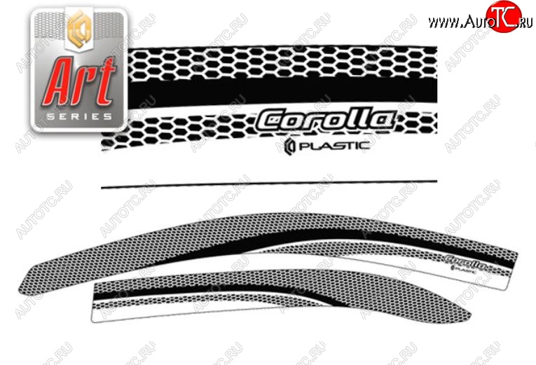 2 199 р. Дефлектора окон (E121-124) CA-Plastic  Toyota Corolla  E120 (2000-2004) седан дорестайлинг (Серия Art графит, Без хром.молдинга, Крепление только на скотч)  с доставкой в г. Майкоп