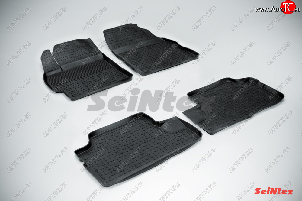 3 089 р. Коврики в салон SeiNtex (резина, высокий бортик)  Toyota Corolla  E140 (2007-2013) седан дорестайлинг, седан рестайлинг  с доставкой в г. Майкоп