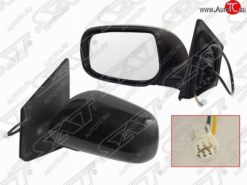 3 299 р. Левое боковое зеркало заднего вида (3 конт./эл. рег-ка) SAT Toyota Corolla E150 седан дорестайлинг (2006-2010) (Неокрашенное)  с доставкой в г. Майкоп