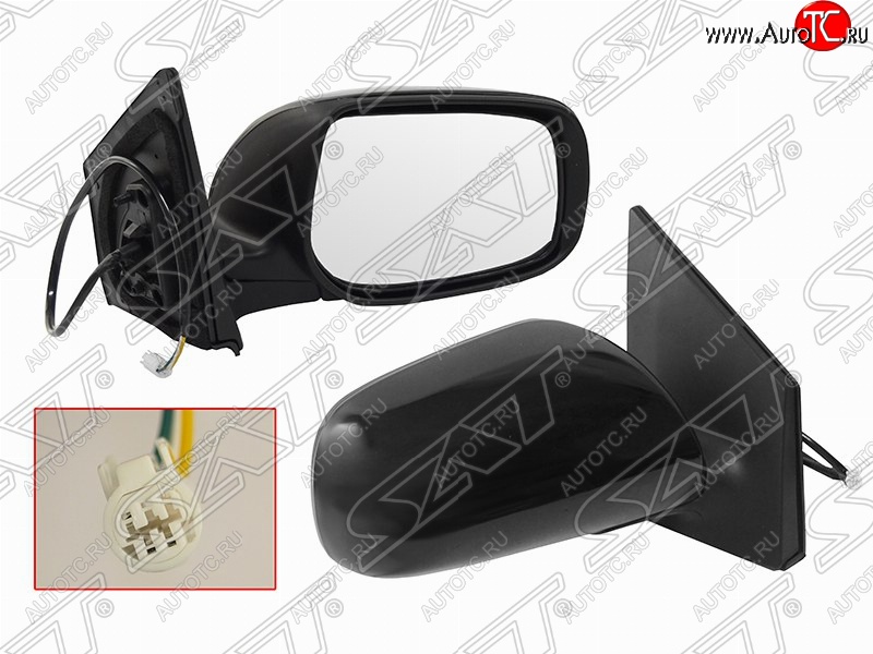 3 299 р. Правое боковое зеркало заднего вида (3 конт./эл. рег-ка) SAT Toyota Corolla E150 седан дорестайлинг (2006-2010) (Неокрашенное)  с доставкой в г. Майкоп
