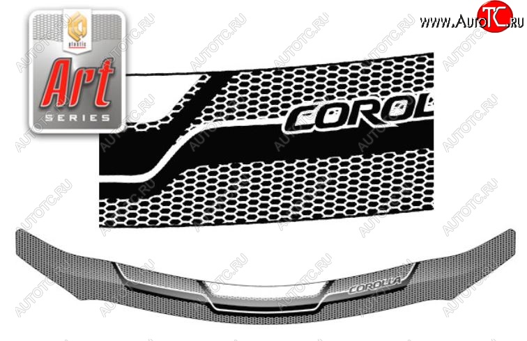 2 199 р. Дефлектор капота CA-Plastiс  Toyota Corolla  E150 (2006-2010) седан дорестайлинг (Серия Art серебро)  с доставкой в г. Майкоп