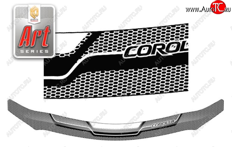 2 199 р. Дефлектор капота CA-Plastiс  Toyota Corolla  E150 (2009-2013) седан рестайлинг (Серия Art белая)  с доставкой в г. Майкоп