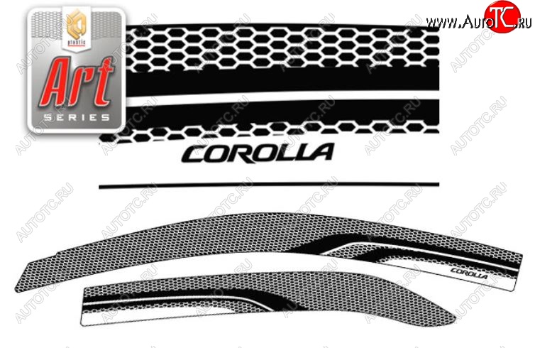 2 199 р. Дефлектора окон CA-Plastic  Toyota Corolla  E150 (2009-2013) седан рестайлинг (Серия Art графит, Без хром.молдинга, Крепление только на скотч)  с доставкой в г. Майкоп