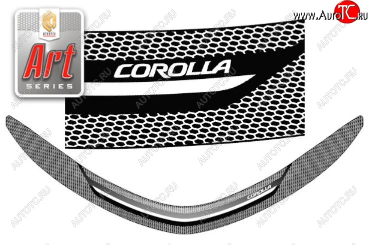2 299 р. Дефлектор капота CA-Plastiс  Toyota Corolla  E180 (2013-2019) дорестайлинг, рестайлинг (Серия Art черная)  с доставкой в г. Майкоп
