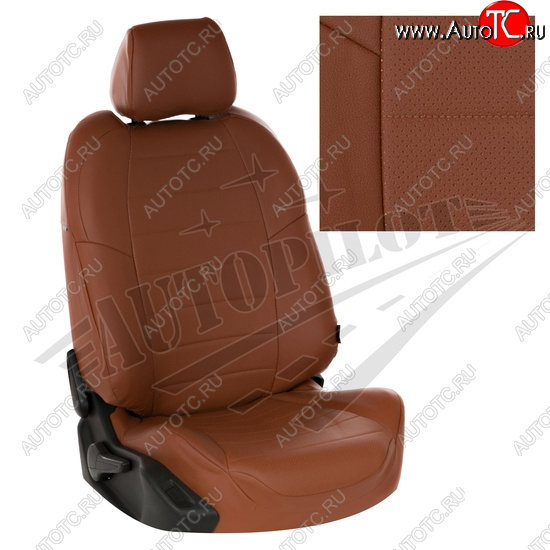 13 849 р. Чехлы сидений AUTOPILOT Экокожа (40/60 с задним подлокотника, Comfort / Prestige)  Toyota Corolla  E210 (2018-2022) седан дорестайлинг (Коричневый + Коричневый)  с доставкой в г. Майкоп