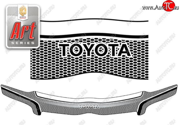 2 199 р. Дефлектор капота CA-Plastiс  Toyota Corolla Fielder  E120 (2004-2006) универсал 2-ой рестайлинг (Серия Art серебро)  с доставкой в г. Майкоп