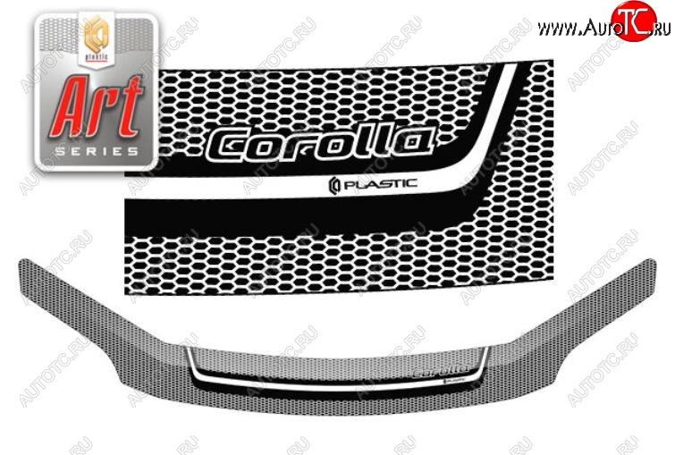 2 299 р. Дефлектор капота CA-Plastiс  Toyota Corolla Fielder  E140 (2006-2012) универсал дорестайлинг, универсал рестайлинг (Серия Art графит)  с доставкой в г. Майкоп