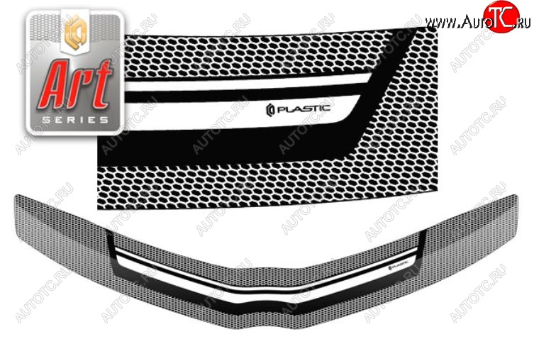 2 299 р. Дефлектор капота CA-Plastiс  Toyota Corolla Fielder  E160 (2012-2015) универсал дорестайлинг (Серия Art белая)  с доставкой в г. Майкоп