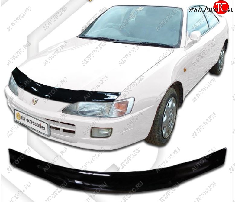 1 899 р. Дефлектор капота CA-Plastic  Toyota Corolla Levin  E110 (1997-2000) купе рестайлинг (Classic черный, Без надписи)  с доставкой в г. Майкоп