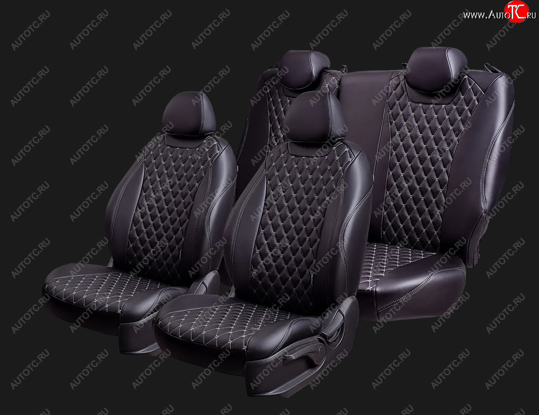 13 949 р. Чехлы для сидений Lord Autofashion Байрон (экокожа, 60/40, подлокотник, 2 П- и 1 Г-образных подголовника)  Toyota Corolla  E170 (2012-2019) дорестайлинг, рестайлинг (Черный, вставка черная, строчка серая)  с доставкой в г. Майкоп