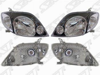 Фара передняя SAT (комплект, черные) Toyota Corolla Fielder E120 универсал дорестайлинг (2000-2002)