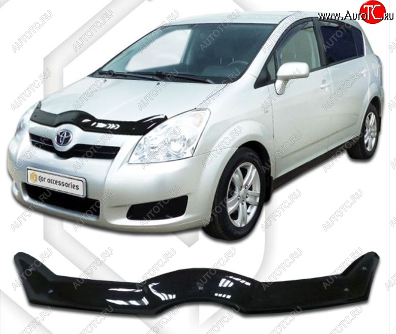 1 999 р. Дефлектор капота CA-Plastiс Toyota Corolla Verso AR10 (2004-2009) (Classic черный, Без надписи)  с доставкой в г. Майкоп
