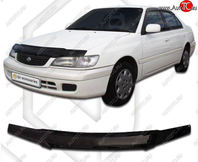 1 899 р. Дефлектор капота CA-Plastiс  Toyota Corona Premio  T210 (1996-1997) дорестайлинг (Classic черный, Без надписи)  с доставкой в г. Майкоп