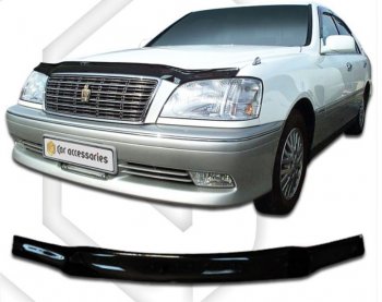 1 899 р. Дефлектор капота CA-Plastiс Toyota Crown S170 седан (1999-2003) (серия Classic черный, Без надписи)  с доставкой в г. Майкоп. Увеличить фотографию 2