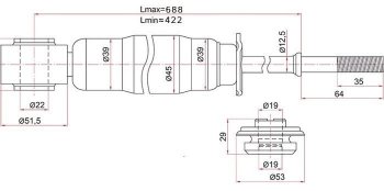 Амортизатор задний LH=RH SAT Toyota Estima  AHR10,XR30, XR40 (2000-2006)