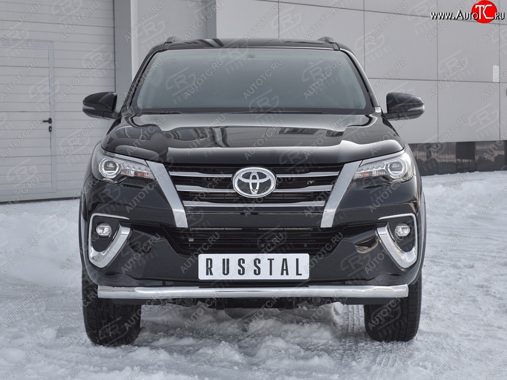 17 699 р. Защита переднего бампера (Ø63 мм, нержавейка) SLITKOFF  Toyota Fortuner  AN160 (2015-2020) дорестайлинг  с доставкой в г. Майкоп