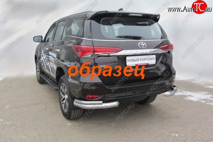 13 649 р. Уголки d76+d42 двойные Toyota Fortuner AN160 дорестайлинг (2015-2020) (Цвет: серебристый)  с доставкой в г. Майкоп