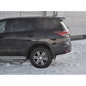 17 499 р. Защита заднего бампера (Ø63 мм уголки, нержавейка) SLITKOFF Toyota Fortuner AN160 дорестайлинг (2015-2020)  с доставкой в г. Майкоп. Увеличить фотографию 3