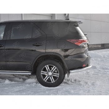 27 499 р. Защита заднего бампера (Ø76 мм уголки, нержавейка) SLITKOFF Toyota Fortuner AN160 дорестайлинг (2015-2020)  с доставкой в г. Майкоп. Увеличить фотографию 3
