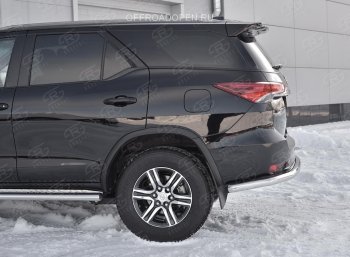17 699 р. Защита заднего бампера (Ø63 мм, нержавейка) SLITKOFF  Toyota Fortuner  AN160 (2015-2020) дорестайлинг  с доставкой в г. Майкоп. Увеличить фотографию 4