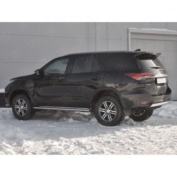 13 699 р. Защита заднего бампера (Ø75х42 мм, нержавейка) Russtal Toyota Fortuner AN160 дорестайлинг (2015-2020)  с доставкой в г. Майкоп. Увеличить фотографию 2
