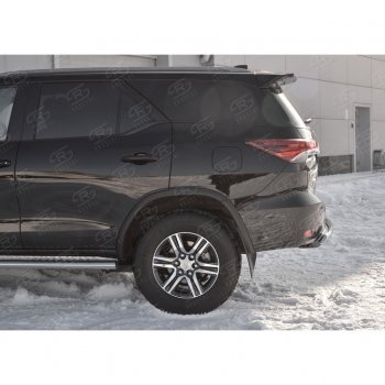13 699 р. Защита заднего бампера (Ø75х42 мм, нержавейка) Russtal Toyota Fortuner AN160 дорестайлинг (2015-2020)  с доставкой в г. Майкоп. Увеличить фотографию 3