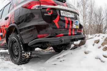 50 259 р. Бампер силовой задний РИФ Toyota Fortuner AN160 дорестайлинг (2015-2020) (С квадратом под фаркоп)  с доставкой в г. Майкоп. Увеличить фотографию 9