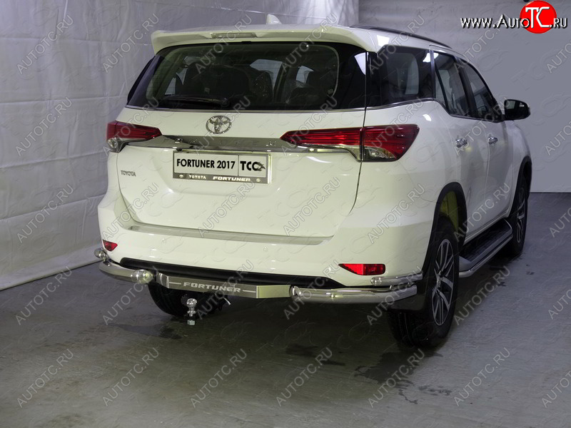 26 499 р. Защита заднего бампера (уголки двойные) ТСС 76,1/42,4 мм  Toyota Fortuner  AN160 (2015-2020) дорестайлинг  с доставкой в г. Майкоп
