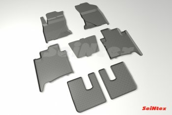 Износостойкие резиновые коврики в салон с высоким бортом Seintex Toyota Fortuner  AN160 (2015-2025) дорестайлинг, рестайлинг