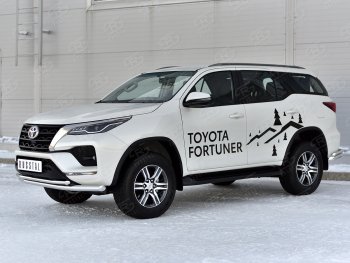 22 999 р. Защита переднего бампера (2 трубы Ø63 и 42 мм, нержавейка) SLITKOFF  Toyota Fortuner  AN160 (2020-2025) рестайлинг  с доставкой в г. Майкоп. Увеличить фотографию 2