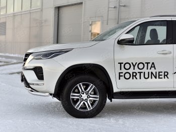 22 999 р. Защита переднего бампера (2 трубы Ø63 и 42 мм, нержавейка) SLITKOFF  Toyota Fortuner  AN160 (2020-2025) рестайлинг  с доставкой в г. Майкоп. Увеличить фотографию 4