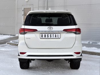 18 949 р. Защита заднего бампера (Ø63 мм, нержавейка) SLITKOFF  Toyota Fortuner  AN160 (2020-2025) рестайлинг  с доставкой в г. Майкоп. Увеличить фотографию 2