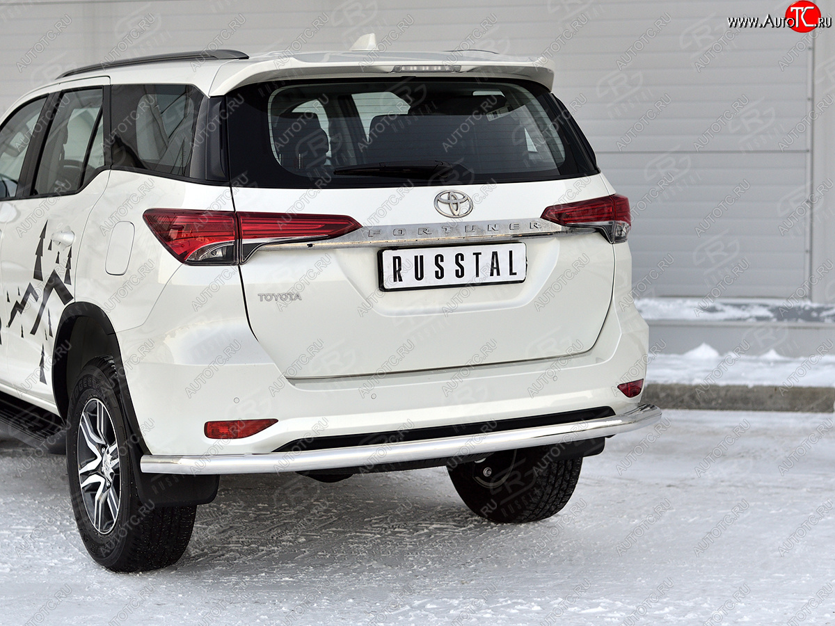 18 949 р. Защита заднего бампера (Ø63 мм, нержавейка) SLITKOFF  Toyota Fortuner  AN160 (2020-2025) рестайлинг  с доставкой в г. Майкоп