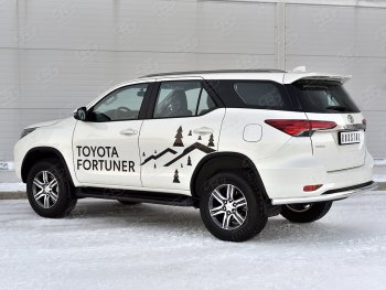 18 949 р. Защита заднего бампера (Ø63 мм, нержавейка) SLITKOFF  Toyota Fortuner  AN160 (2020-2025) рестайлинг  с доставкой в г. Майкоп. Увеличить фотографию 3