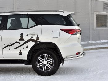 21 399 р. Защита заднего бампера (2 трубы Ø63 и 42 мм, нержавейка) SLITKOFF  Toyota Fortuner  AN160 (2020-2025) рестайлинг  с доставкой в г. Майкоп. Увеличить фотографию 4