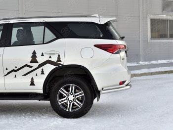 19 799 р. Защита заднего бампера (Ø63 и 42 мм, нержавейка) SLITKOFF  Toyota Fortuner  AN160 (2020-2025) рестайлинг  с доставкой в г. Майкоп. Увеличить фотографию 4