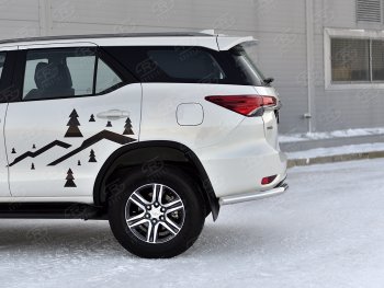 17 949 р. Защита заднего бампера (Ø63 мм уголки, нержавейка) SLITKOFF  Toyota Fortuner  AN160 (2020-2025) рестайлинг  с доставкой в г. Майкоп. Увеличить фотографию 3
