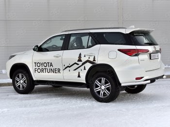 17 949 р. Защита заднего бампера (Ø63 мм уголки, нержавейка) SLITKOFF  Toyota Fortuner  AN160 (2020-2025) рестайлинг  с доставкой в г. Майкоп. Увеличить фотографию 4